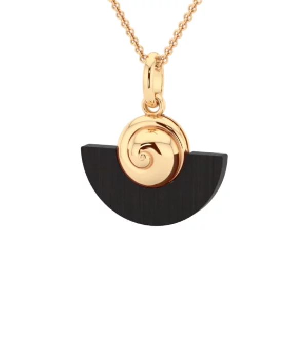Pendant "Coquillage"  in ebony and 18K gold
