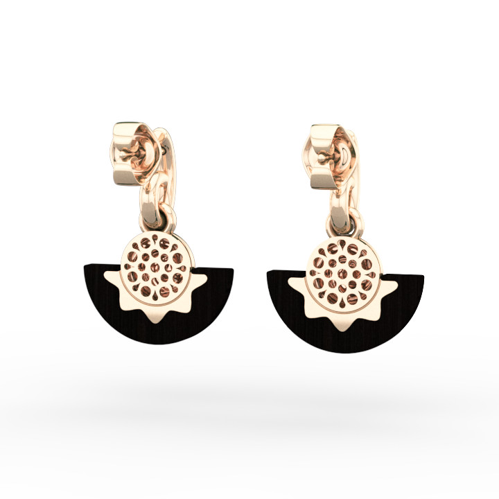 Earrings "Coquillage" in ebony and 18K gold - Image 7